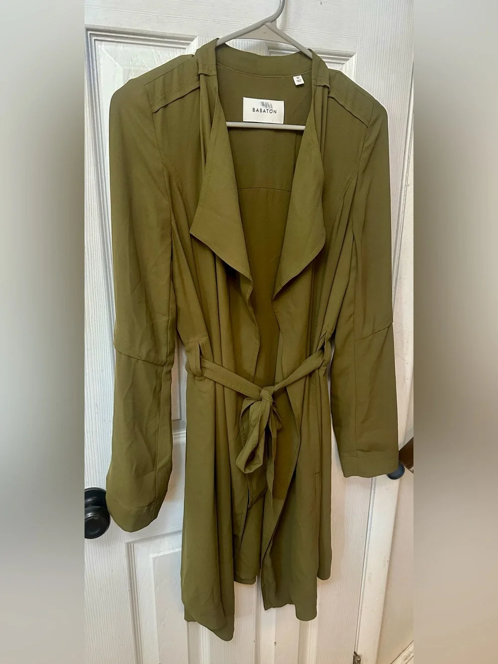 Babaton by Aritzia Olive Green Lightweight Trench Coat